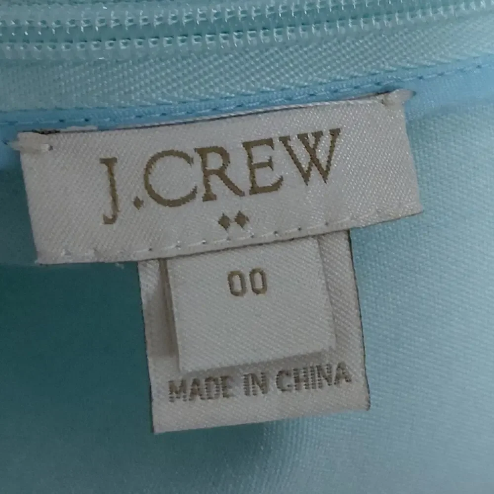 J.Crew Light Blue Laser Cut Scalloped Sleeveless Sheath Dress Women Size 00
